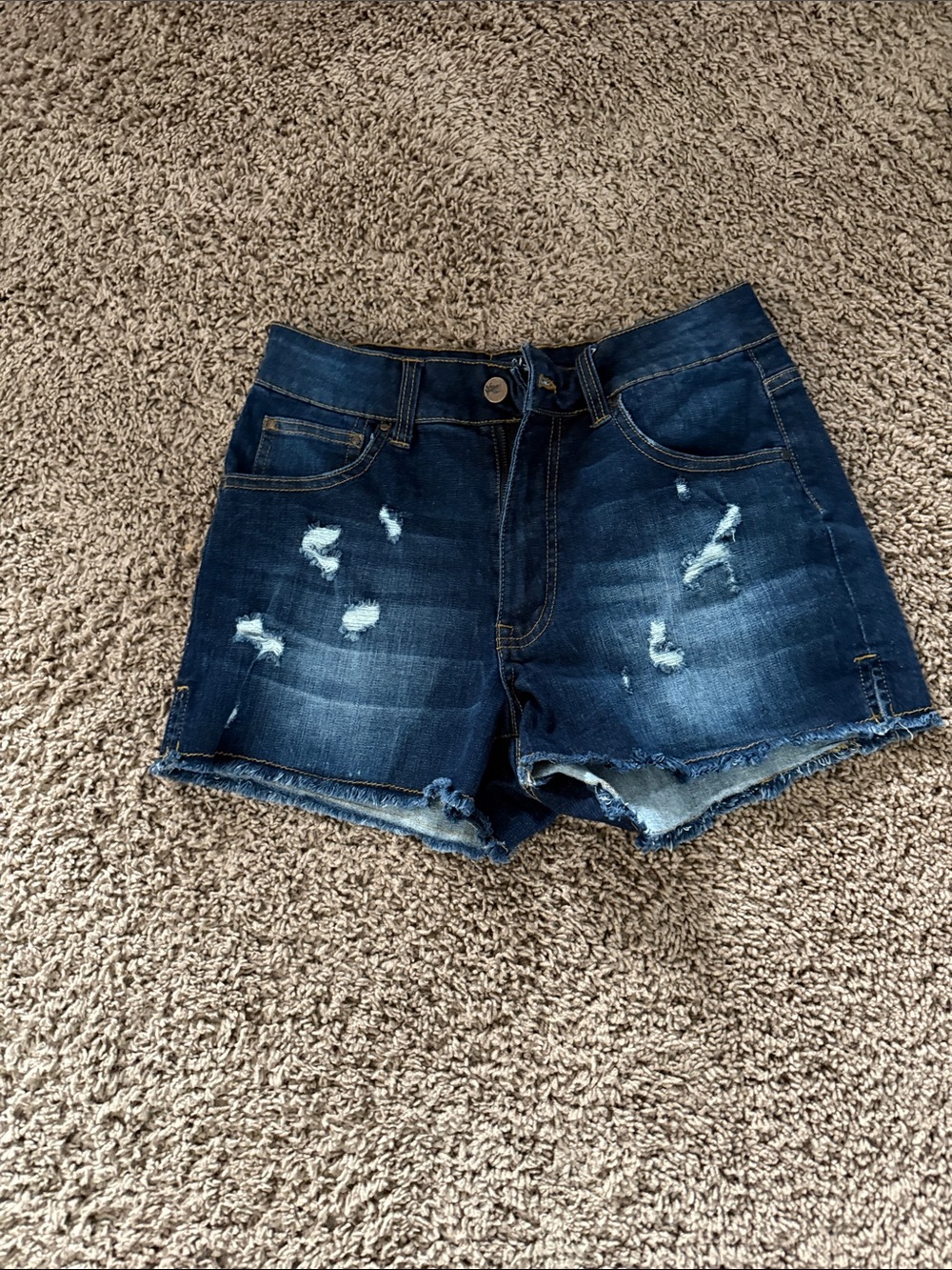 Harlow Indigo Distressed Denim Shorts